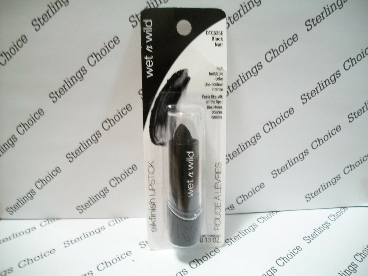Wet N Wild Silk Finish Lipstick #525E Black - Moisturizing Lip Color