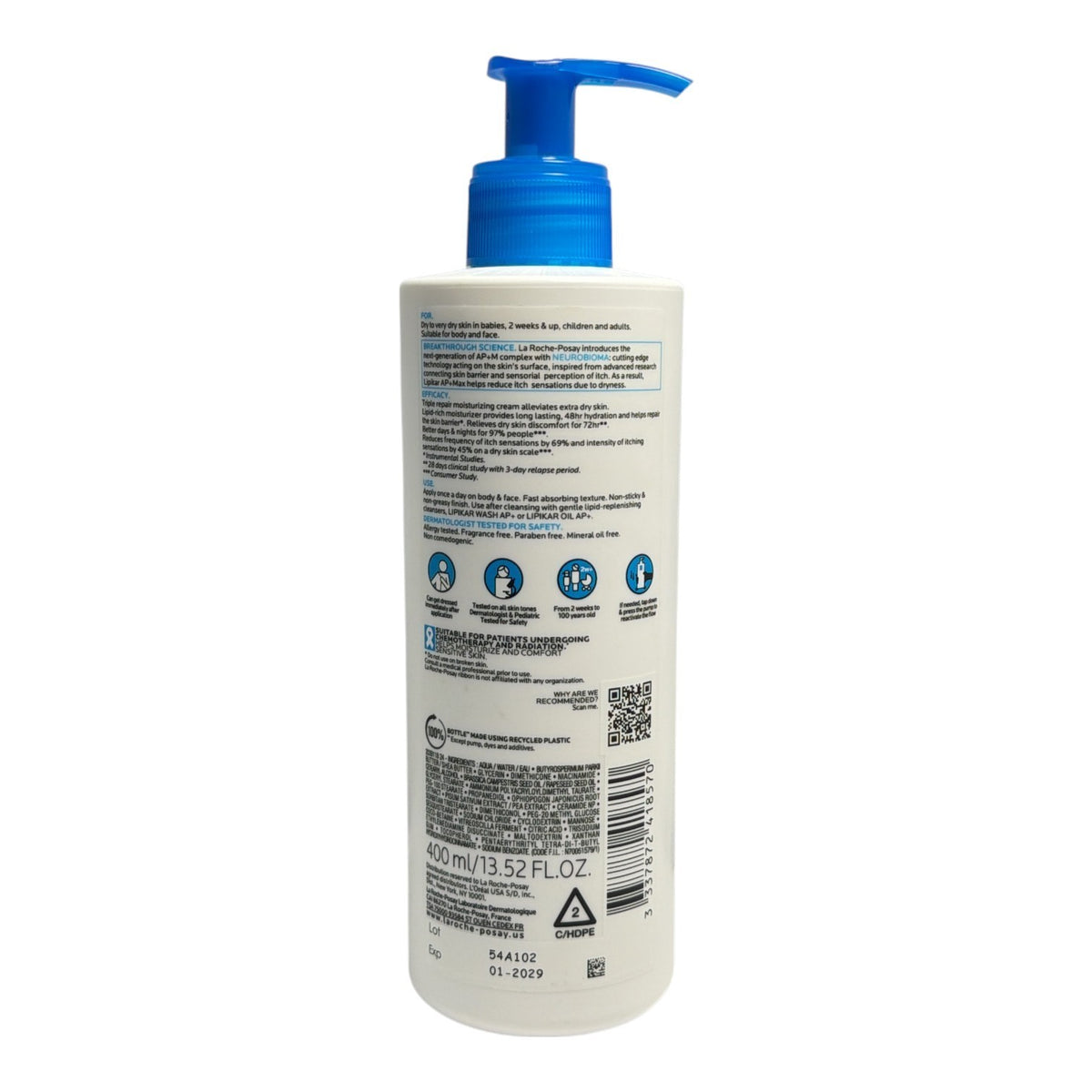 Lipikar AP+Max Triple Repair Moisturizing Cream 400ml
