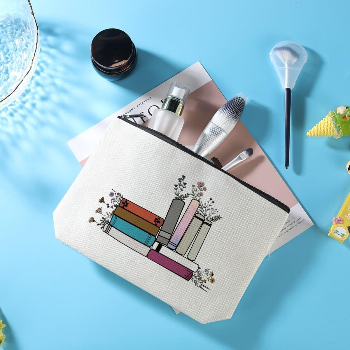 Music-Themed Makeup Bag for Women - Waterproof Cosmetic & Travel Organizer