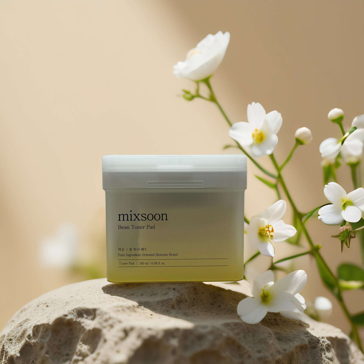 Gentle Exfoliating Toner Pads with Fermented Bean Extract - Hydrating Face Pads, 70 Vegan Soaked Wipes