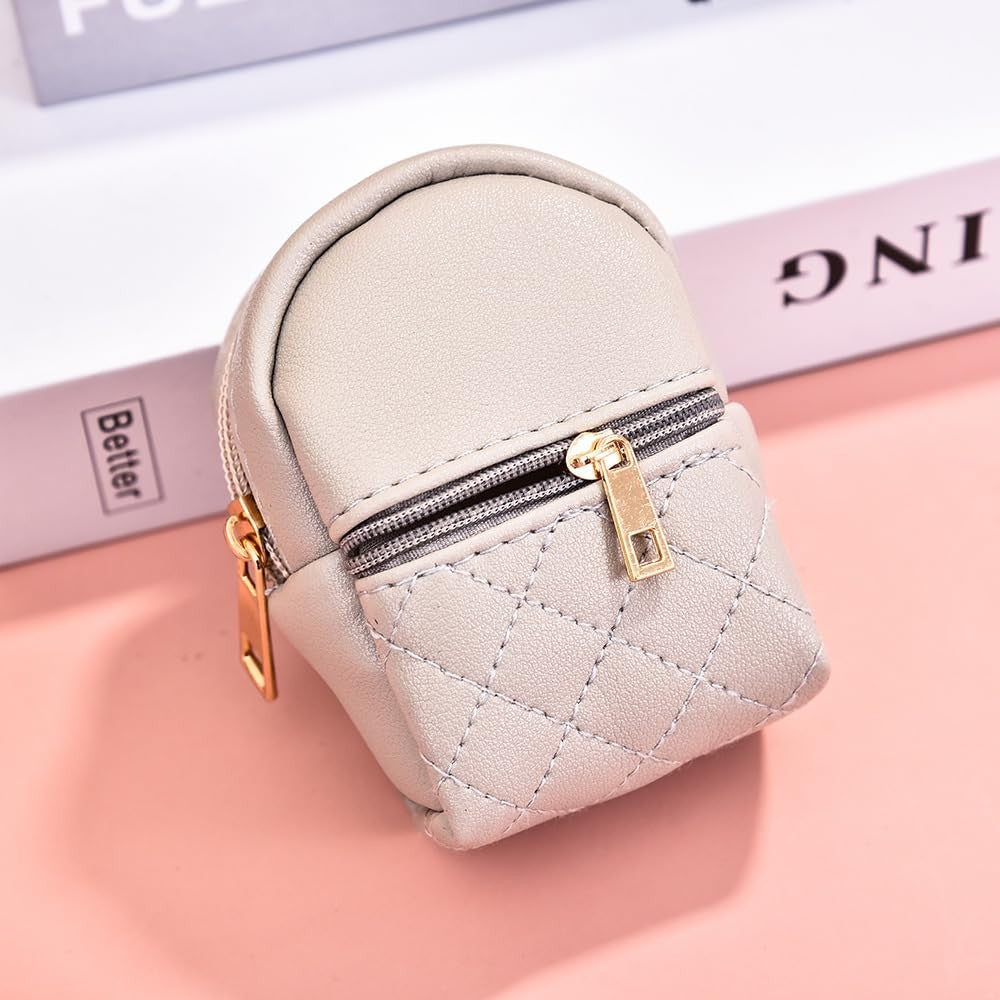 Mini Cosmetic Bag Backpack with Keychain for Women, Cute Pendant Design