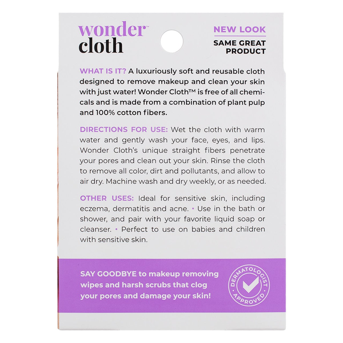 Makeup Remover Cloth Pack - All Natural Cotton & Plant Pulp, 4 Pack