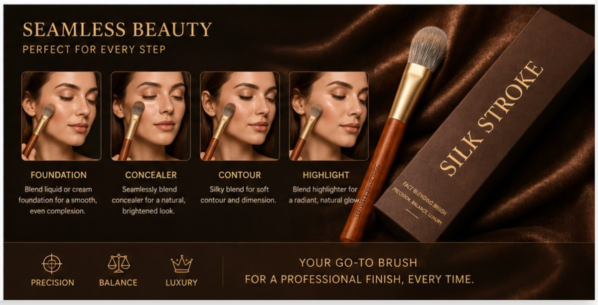 Luxury Face Blush & Contour Brush with Yellow Squirrel Hair – Soft, Precise Makeup Tool