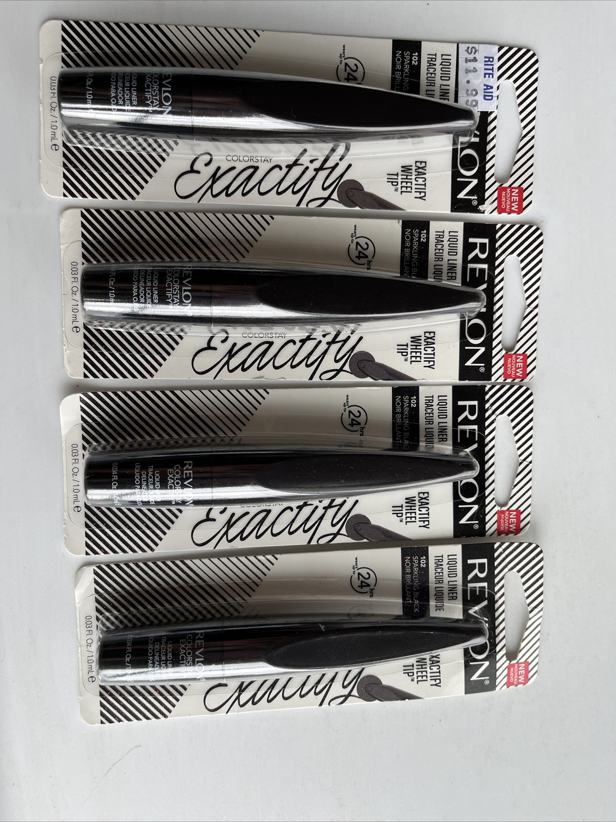 4-Pack Liquid Eye Liners Sparkling Black - Long-lasting Makeup