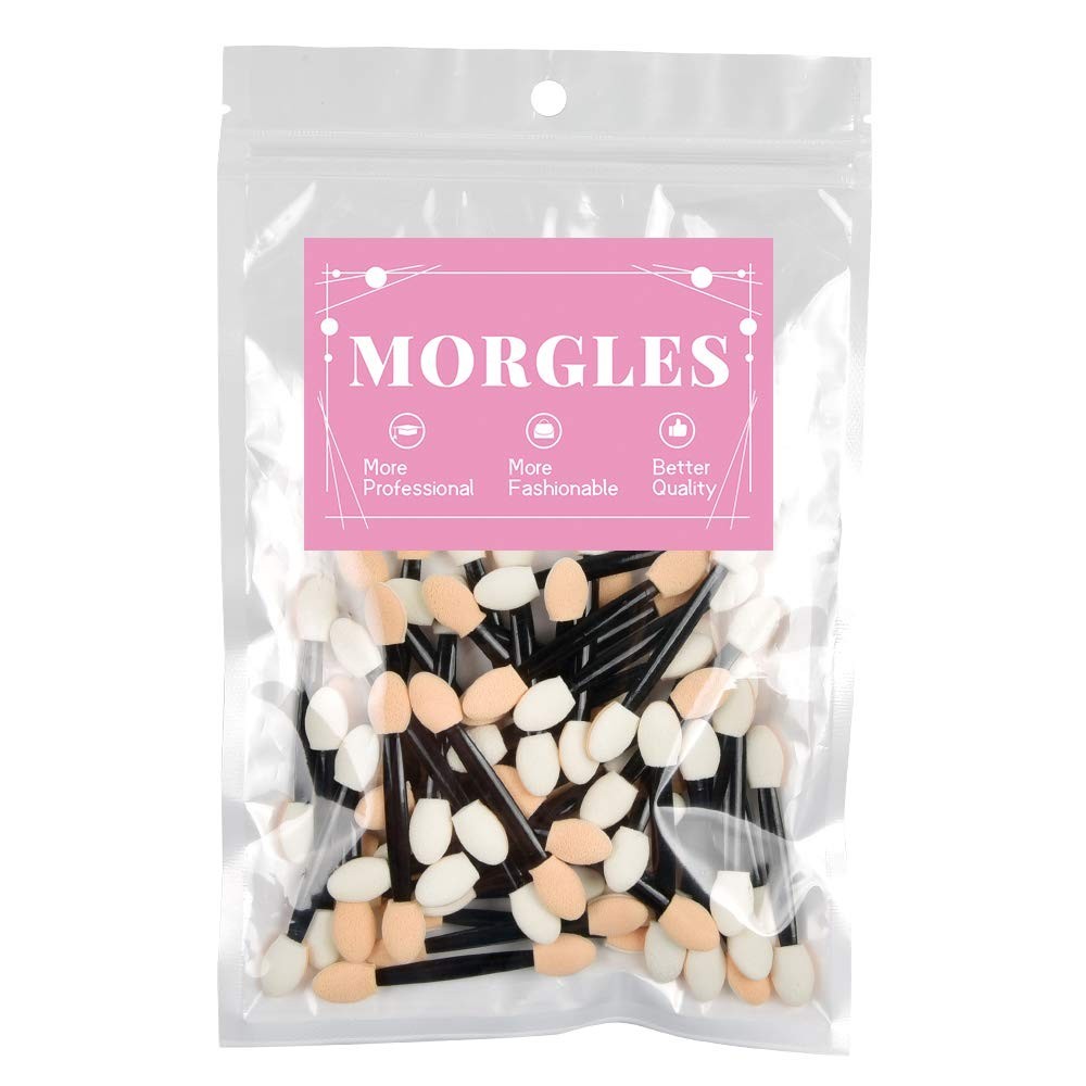 Disposable Eyeshadow Applicators 50 Pcs - Soft Oval Tips for Flawless Makeup