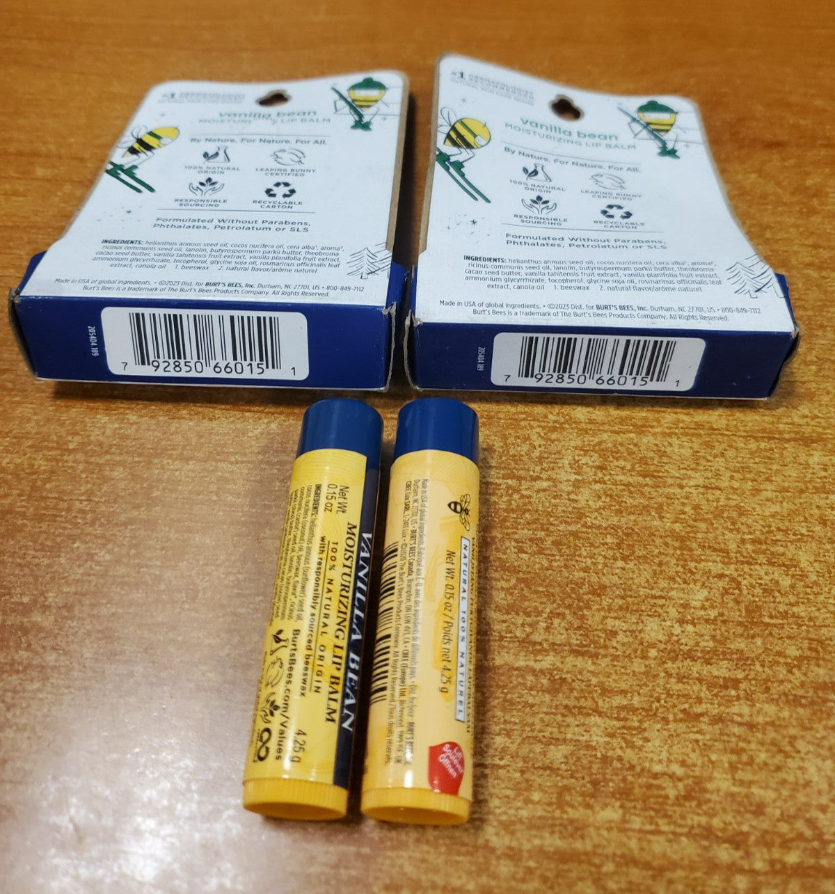 Moisturizing Lip Balm Pack - Vanilla Bean, 4 Tubes, Nourishing & Natural