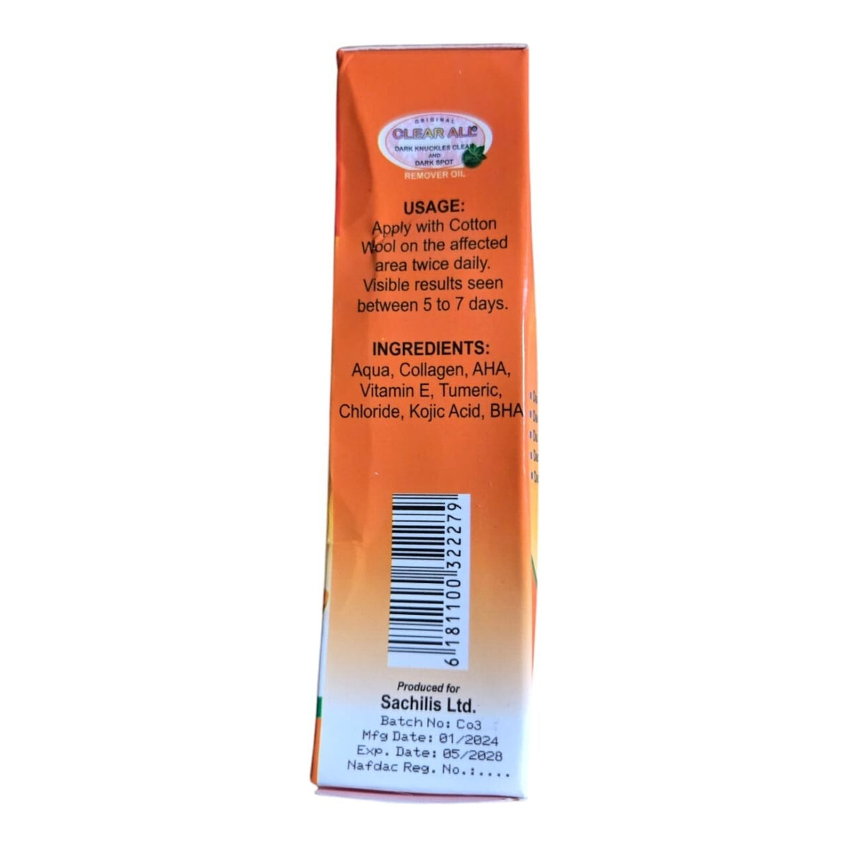 Dark Spot Remover Oil for Knuckles & Skin - 2pcs Papaya Turmeric No Peeling