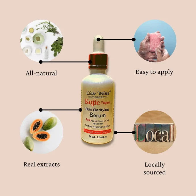 Kojic Papaya Skin Brightening Serum with Hyaluronic Acid - 1.66 oz