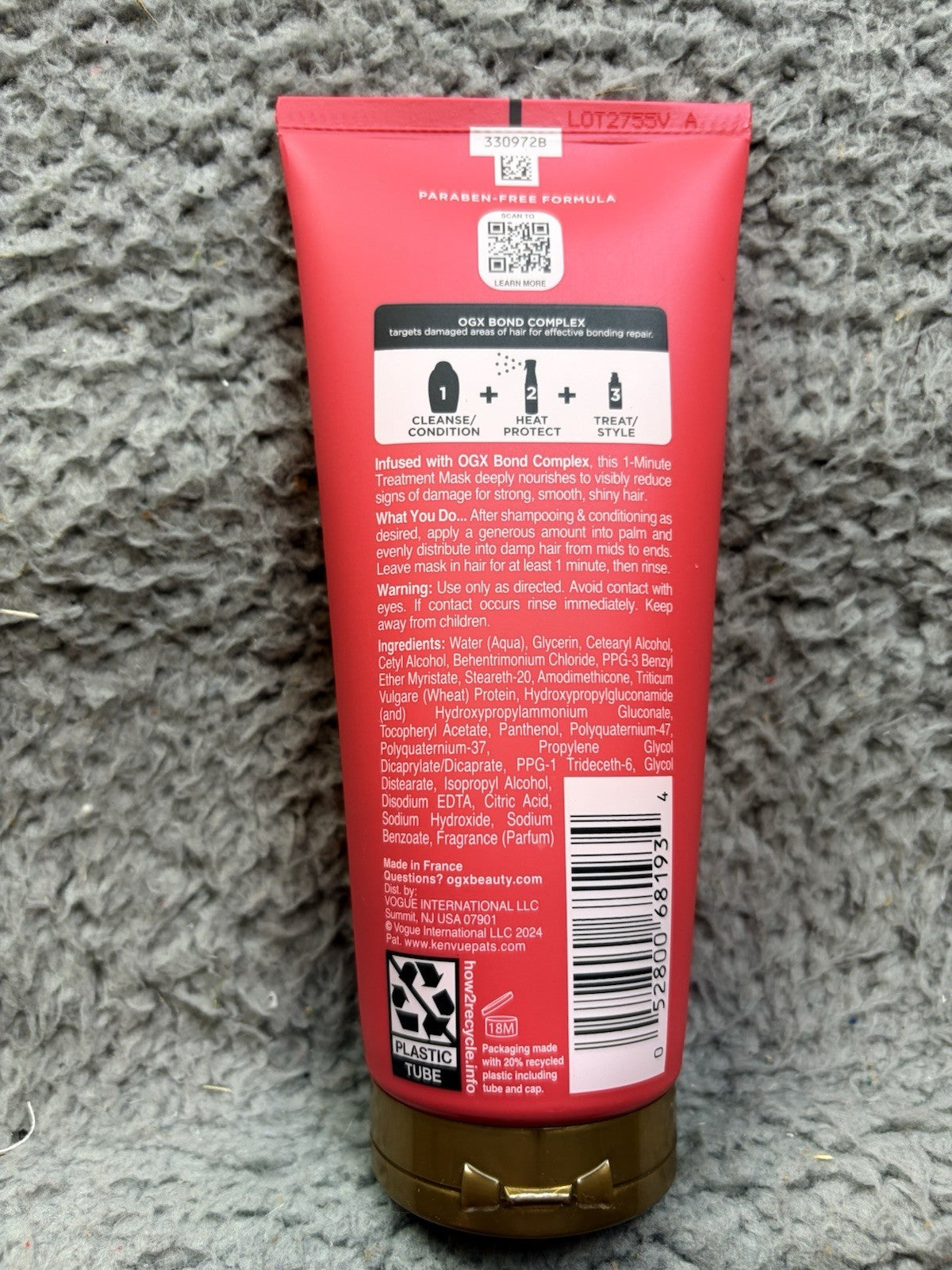 OGX Repair & Protect Bond Protein Hair Mask - 1-Minute Treatment, Pack of 6