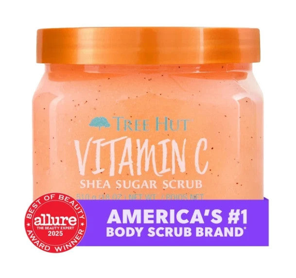 Tree Hut Vitamin C Shea Sugar Scrub, 18 Oz Exfoliating & Hydrating