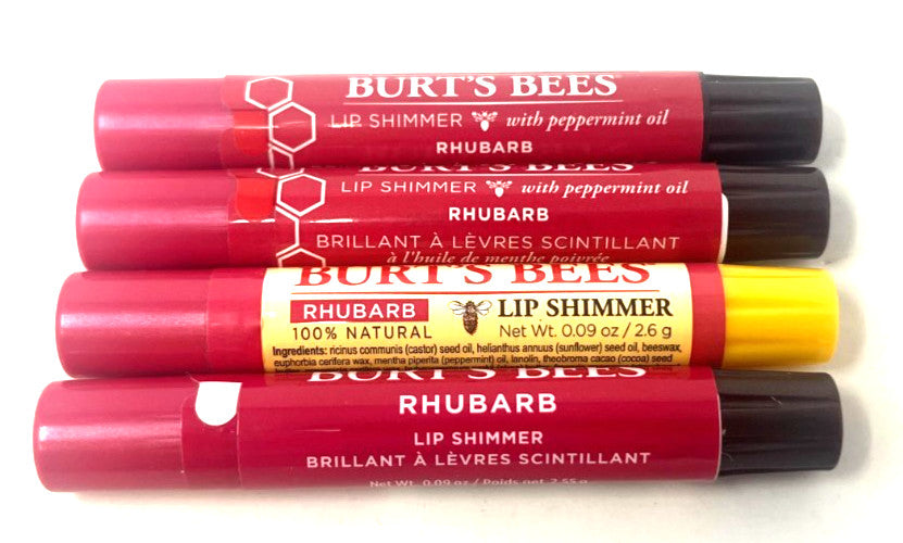 Lip Shimmer with Peppermint Oil - Rhubarb, 4 Pack