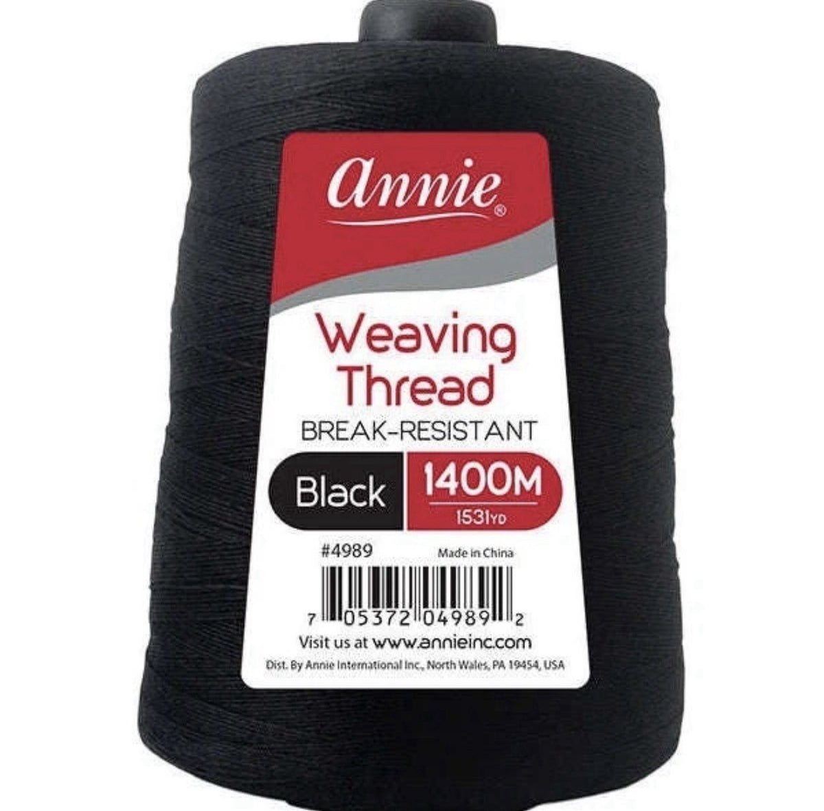 Black Weaving Thread 1400 Meters for Arts & Crafts - Durable Yarn