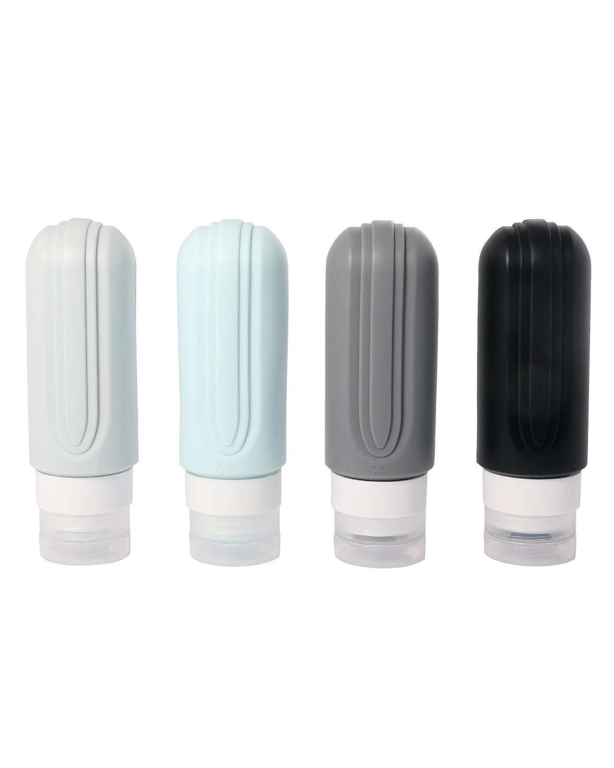 Travel Bottles 4-Piece Silicone Leakproof Set – Wide‑Mouth, Reusable Travel Containers