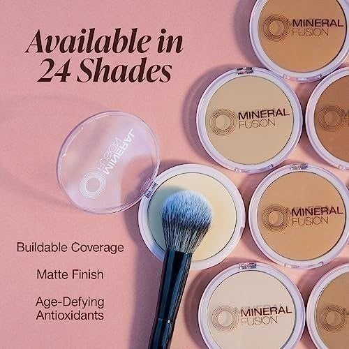 Deep Skin Mineral Fusion Pressed Powder Foundation - Matte Finish, 0.32 oz