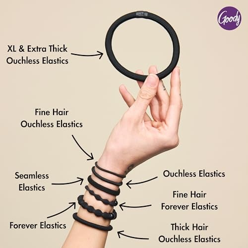 Goody Ouchless Hair Elastics Fine 50 Count NEUTRALS ASSORTED COLORS 1