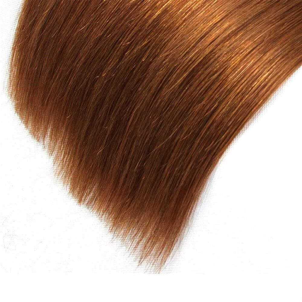 Light Brown Human Hair Bundles - 16, 18, 20 Inch Straight Hair Extensions