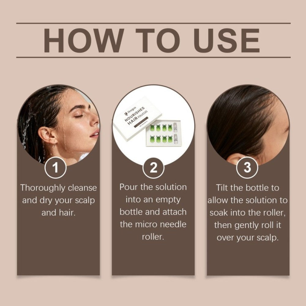 Hair Growth Serum with Microneedle Roller for Thicker Hair