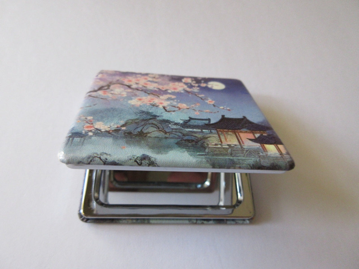 Double-Sided Portable Travel Compact Mirror for Purse - Japanese Inspired