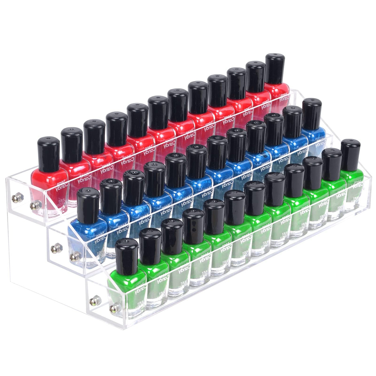 Acrylic Nail Polish Organizer Rack - 3 Tier Storage for 36 Bottles
