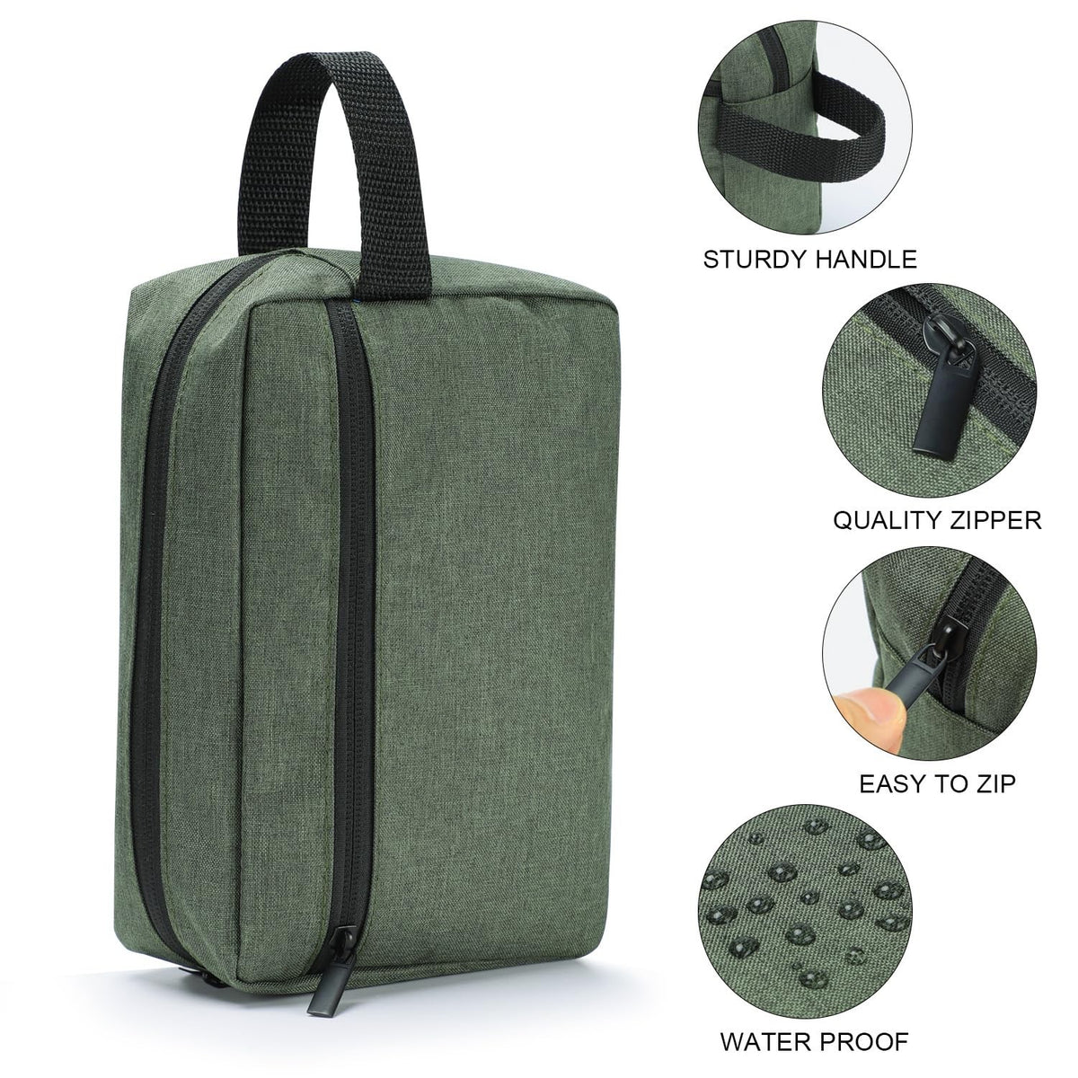 Men's Travel Toiletry Bag Waterproof Organizer for Shaving & Personal Care