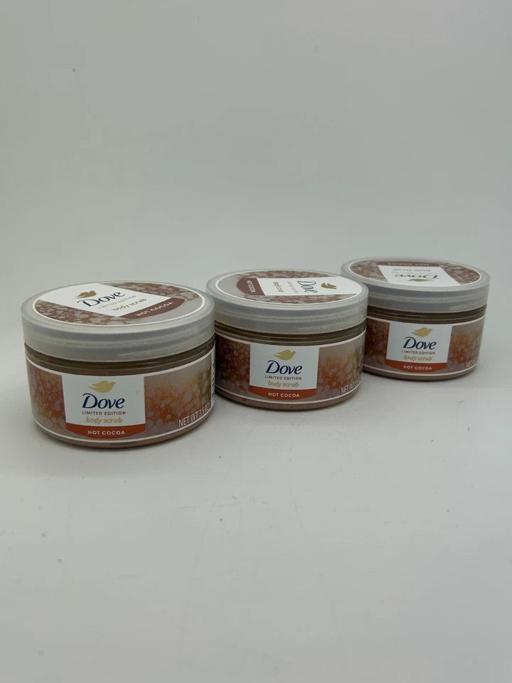 Dove Hot Cocoa Body Scrub - Limited Edition 3.5 oz 3-Pack, Exfoliating & Moisturizing