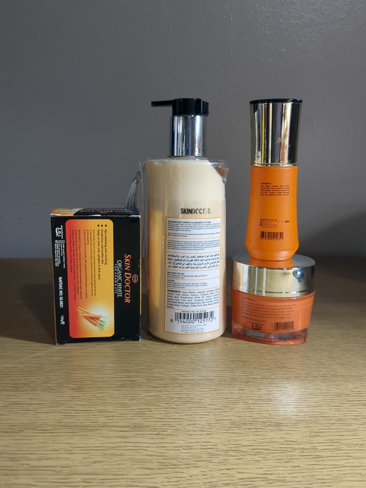Carrot Glow Body Lotion 400ml with Face Cream Serum & Soap - Lightening & Brightening