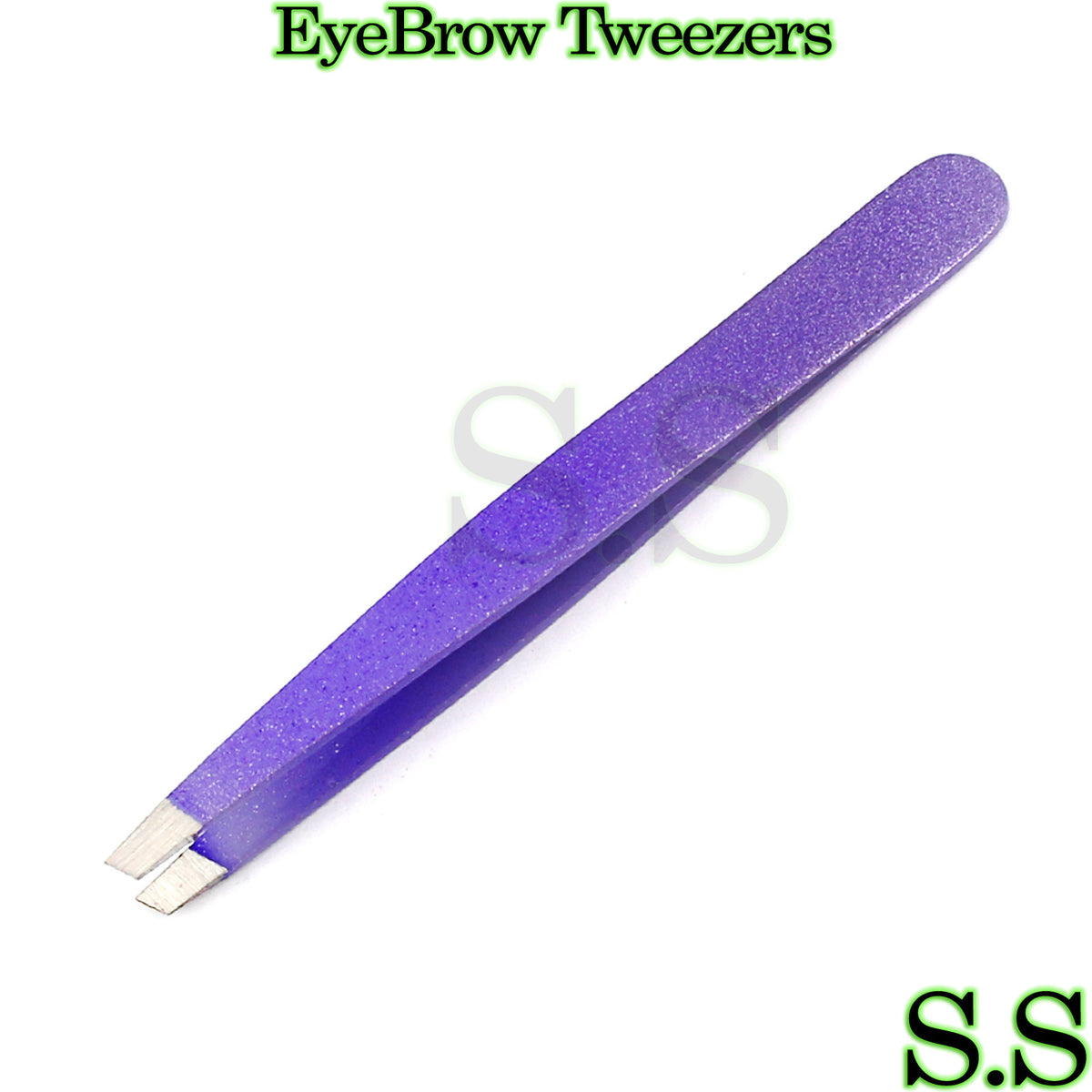 Eyebrow Tweezers - Purple Stainless Steel Manicure Tool for Grooming