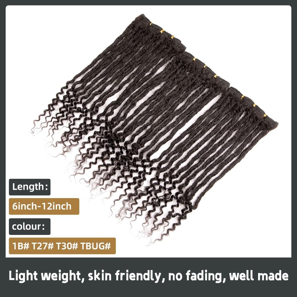 Human Hair Dreadlock Extensions 6-18 Inch, 30 Strands, 0.6cm Thickness