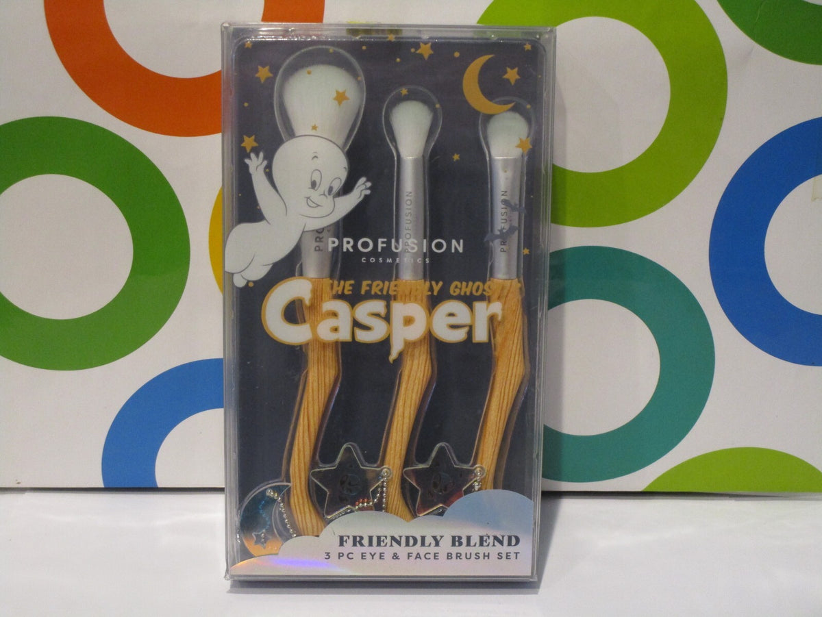 Casper The Friendly Ghost Eye & Face Brush Set - 3 Piece Makeup Tools