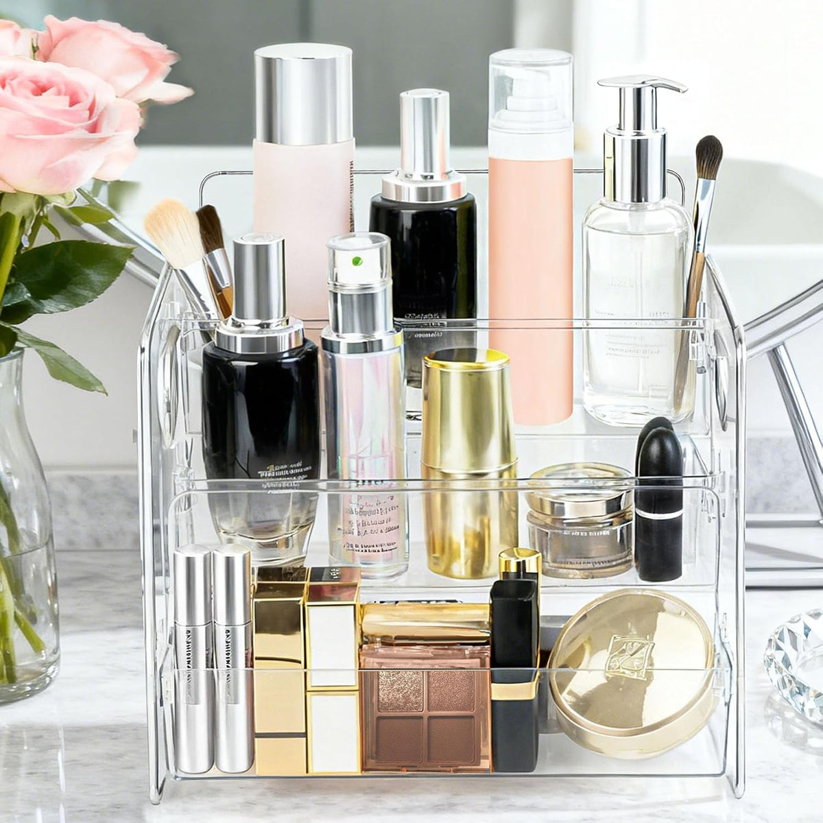 Bathroom Cosmetic Organizer Shelf for Makeup Perfume & Skincare Storage