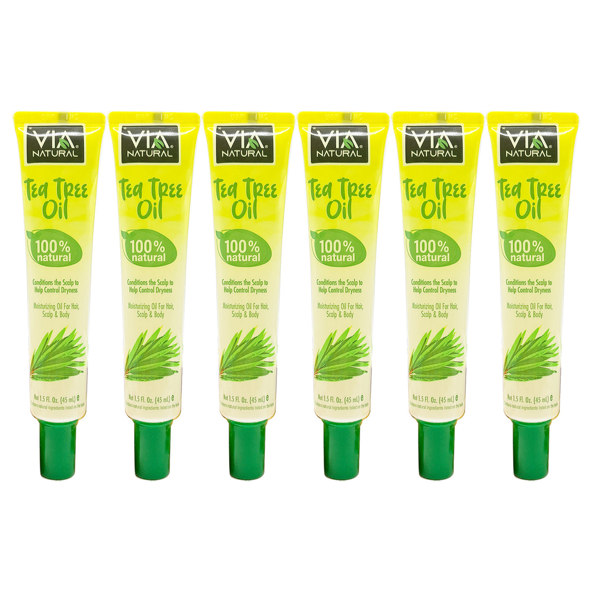 Natural Tea Tree Oil for Hair, Skin & Body - 1.5oz - Pack of 2/4/6