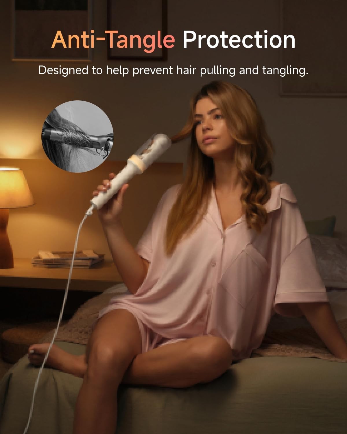 Automatic Curling Iron 1.25 Inch Ceramic Hair Curler with Dual Modes & Tangle-Free Design