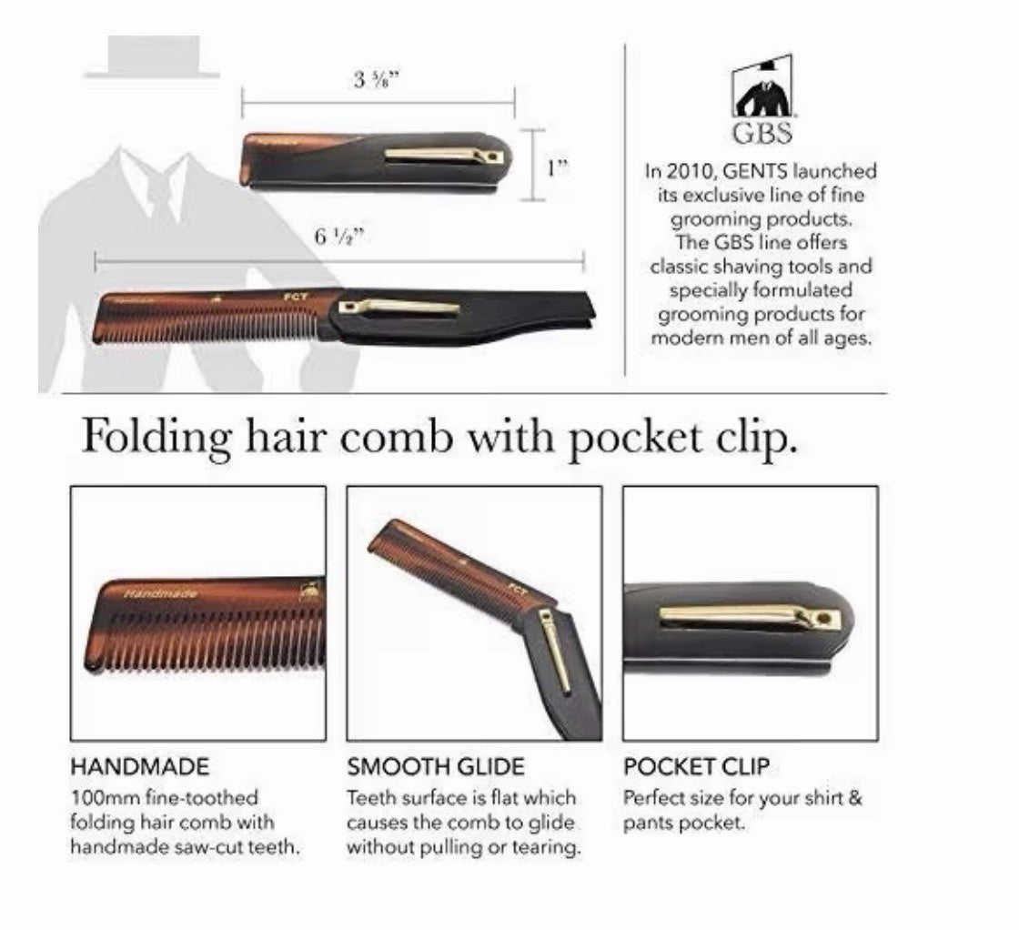Men Women Grooming Comb Set 4 Pack Tortoise Shell Hair & Beard Styling Tools