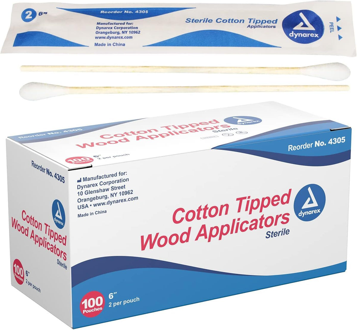 Sterile Cotton Tipped Applicators 6 Inch Wood 200 Count Full Box