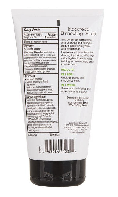 Garnier SkinActive Blackhead Eliminating Scrub Lot of 2 Charcoal Oily