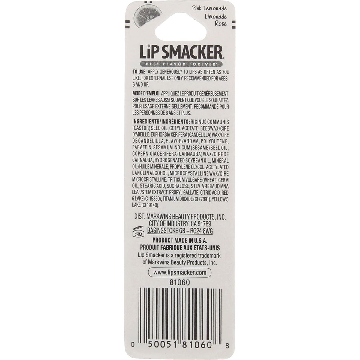 Lip Balm Set - Pink Lemonade Flavored, 2 Pack, 0.14 oz Each