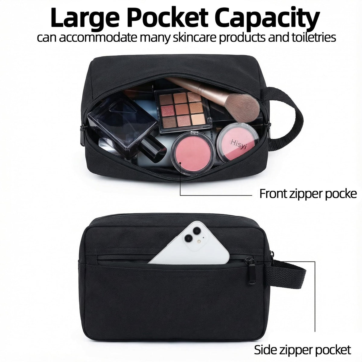 Water-Resistant Travel Toiletry Bag Small Makeup Organizer Dopp Kit