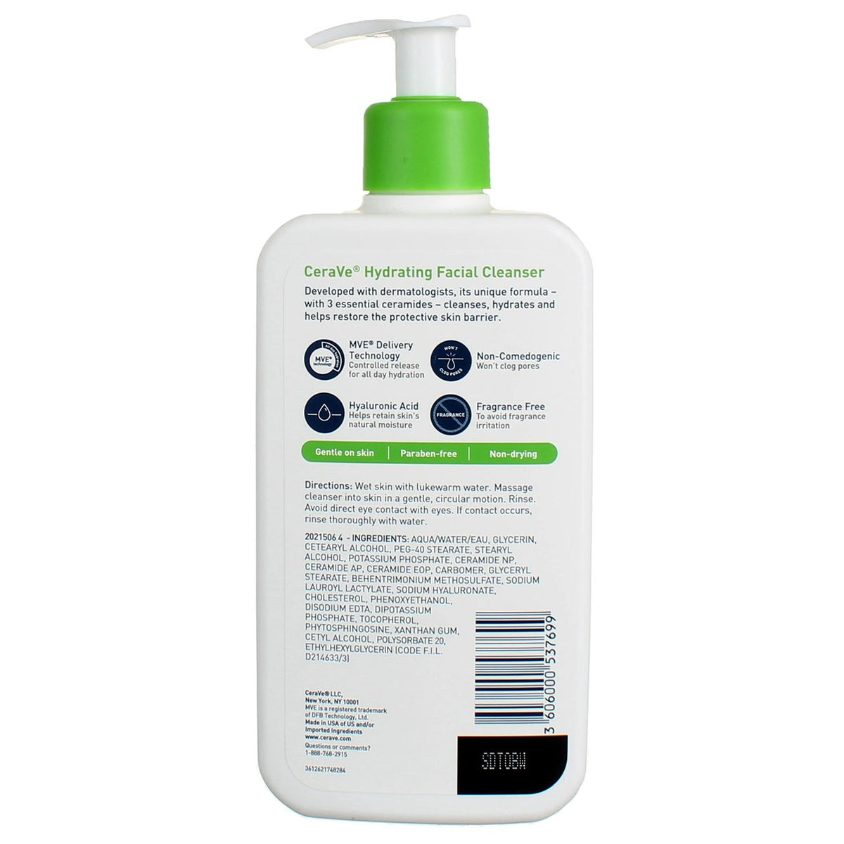 Hydrating Facial Cleanser - Gentle, Non-Irritating, 12 fl oz, 6 Pack