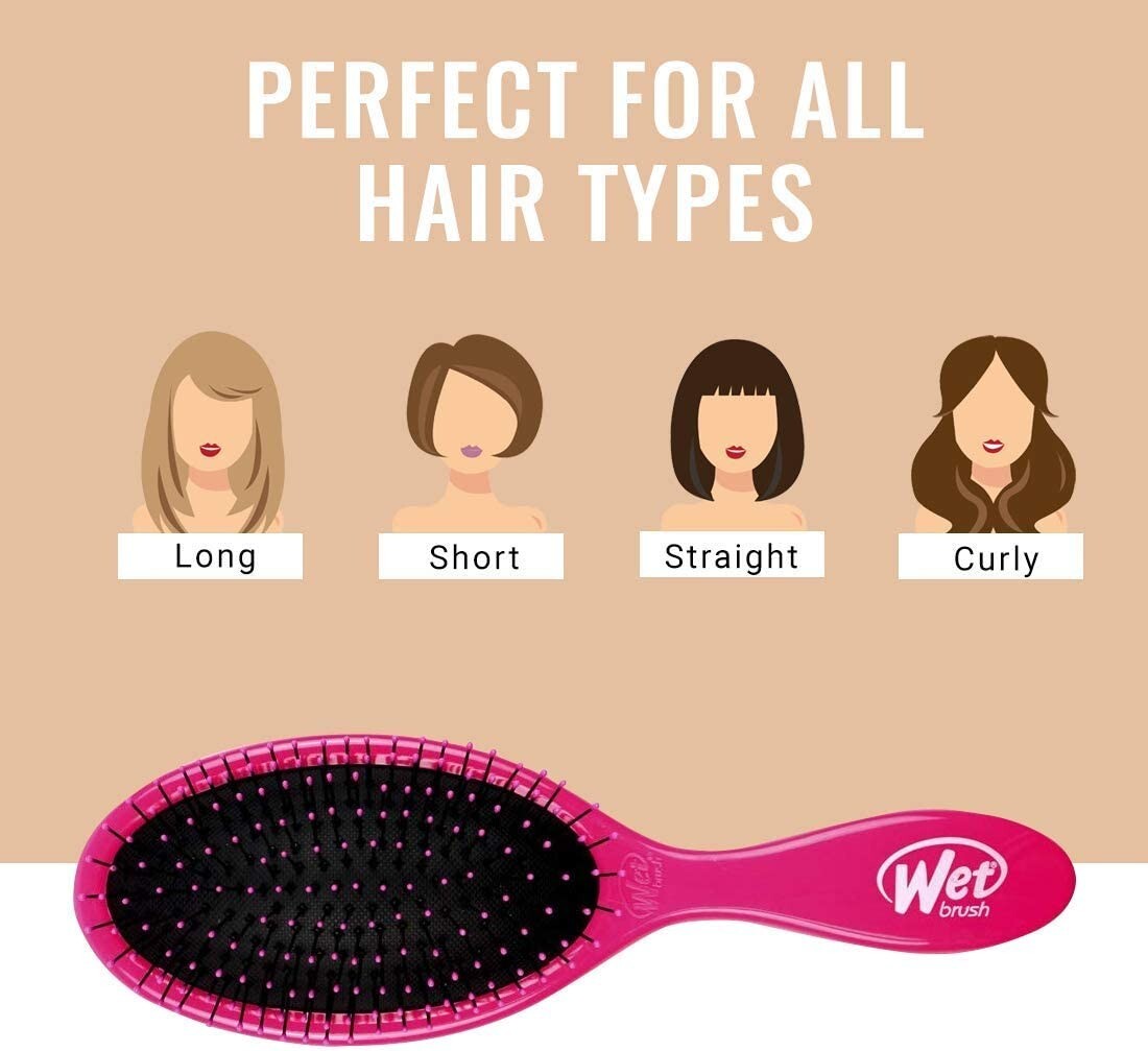 Heat-Resistant Wet Brush with Decals for Healthy Hair Pink - Ergonomic Styling Tool