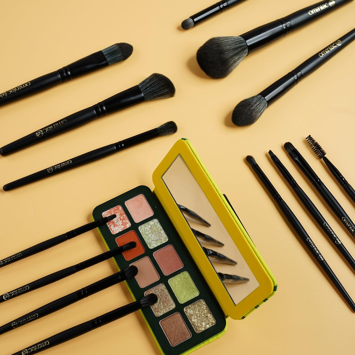 20-Piece Makeup Brush Set with Travel Case - Professional Synthetic Brushes