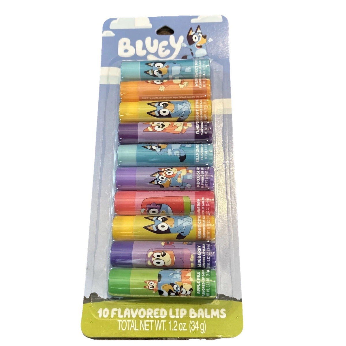 Bluey & Friends Assorted Flavored Lip Balm Set - 10 Character Lip Balms