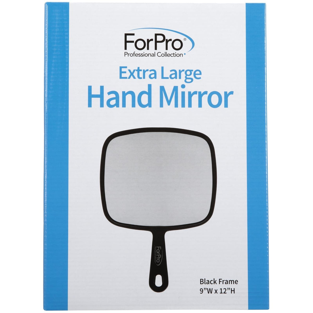 Extra Large Hand Mirror with Handle - 9 x 12 Inches, Distortion-Free Reflection