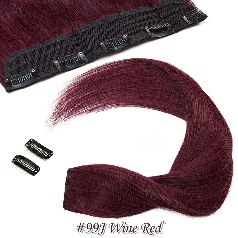 One Piece Clip-In Hair Extensions 100% Human Remy Full Head Thick Set