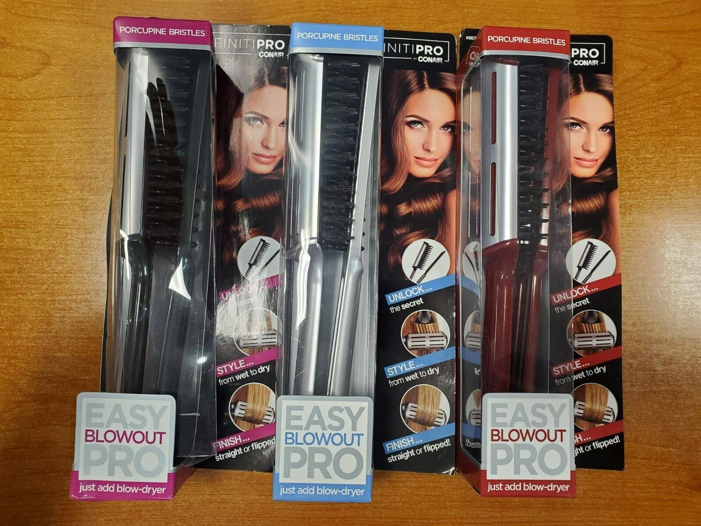Conair Easy Blowout Pro Large Porcupine Hair Brush Set - Multiple Colors