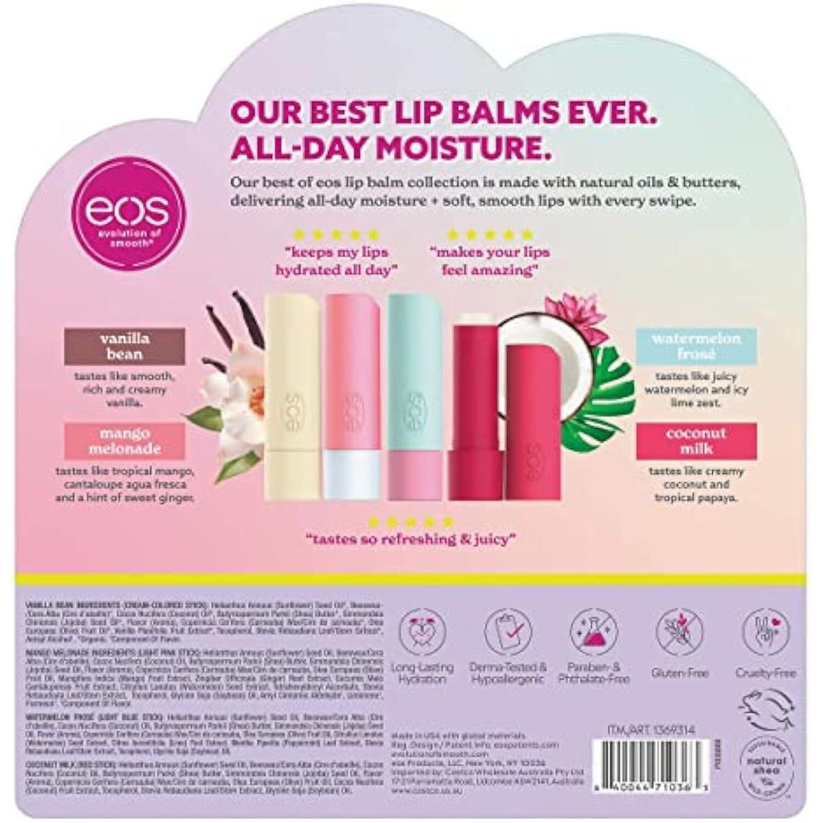 Evolution of Smooth EOS Lip Balm Set - 9 Assorted Flavors, Paraben & Cruelty-Free