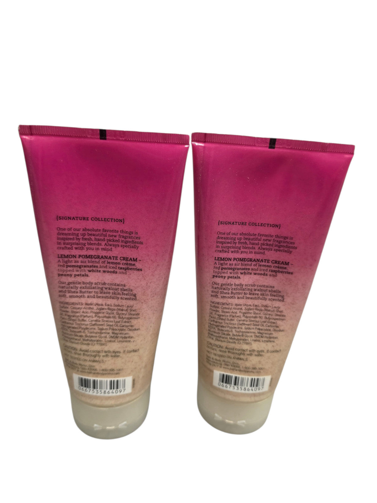 x2 Bath & Body Works LEMON POMEGRANTE CREAM Shea Butter Scrub 8 oz New