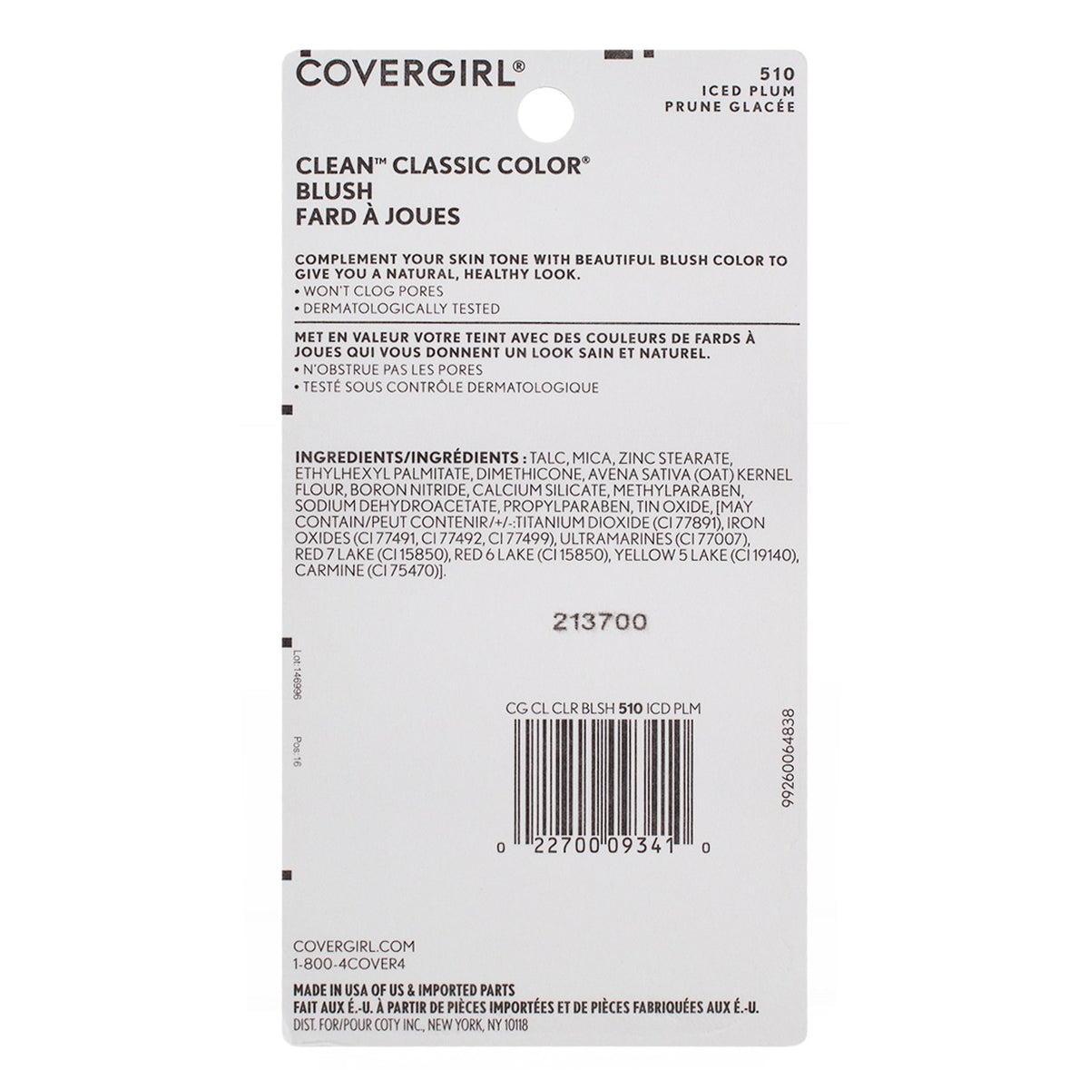 2 Pack CoverGirl Classic Blush Iced Plum 510 - Natural Face Makeup