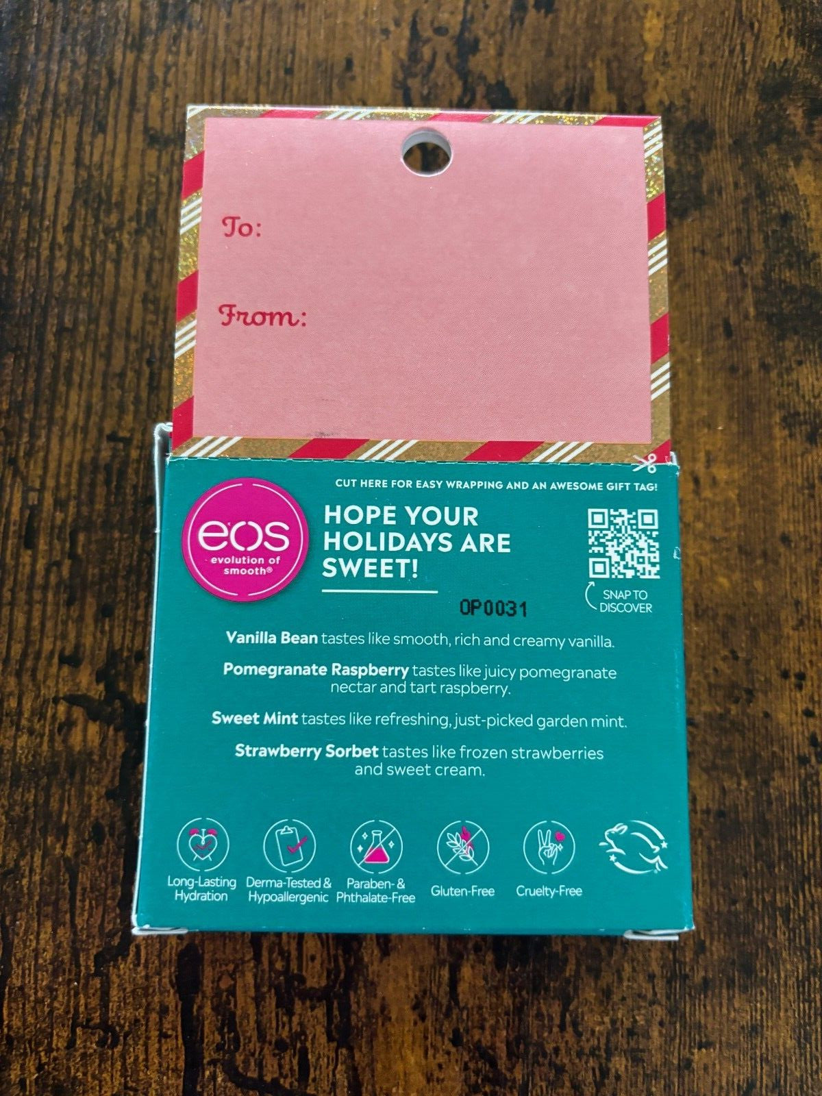 EOS Holiday Vanilla Bean Pomegranate Raspberry Strawberry Sorbet & Mint Lip Balm Set
