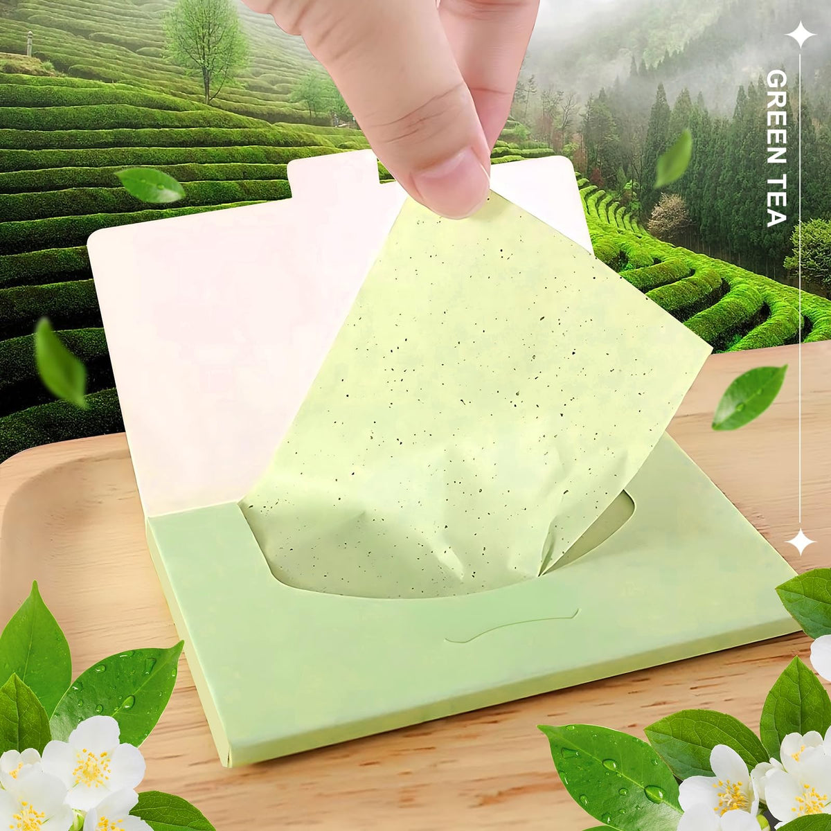 Green Tea Oil Blotting Papers for Oily Skin - 800 Sheets, Natural Face Sheets