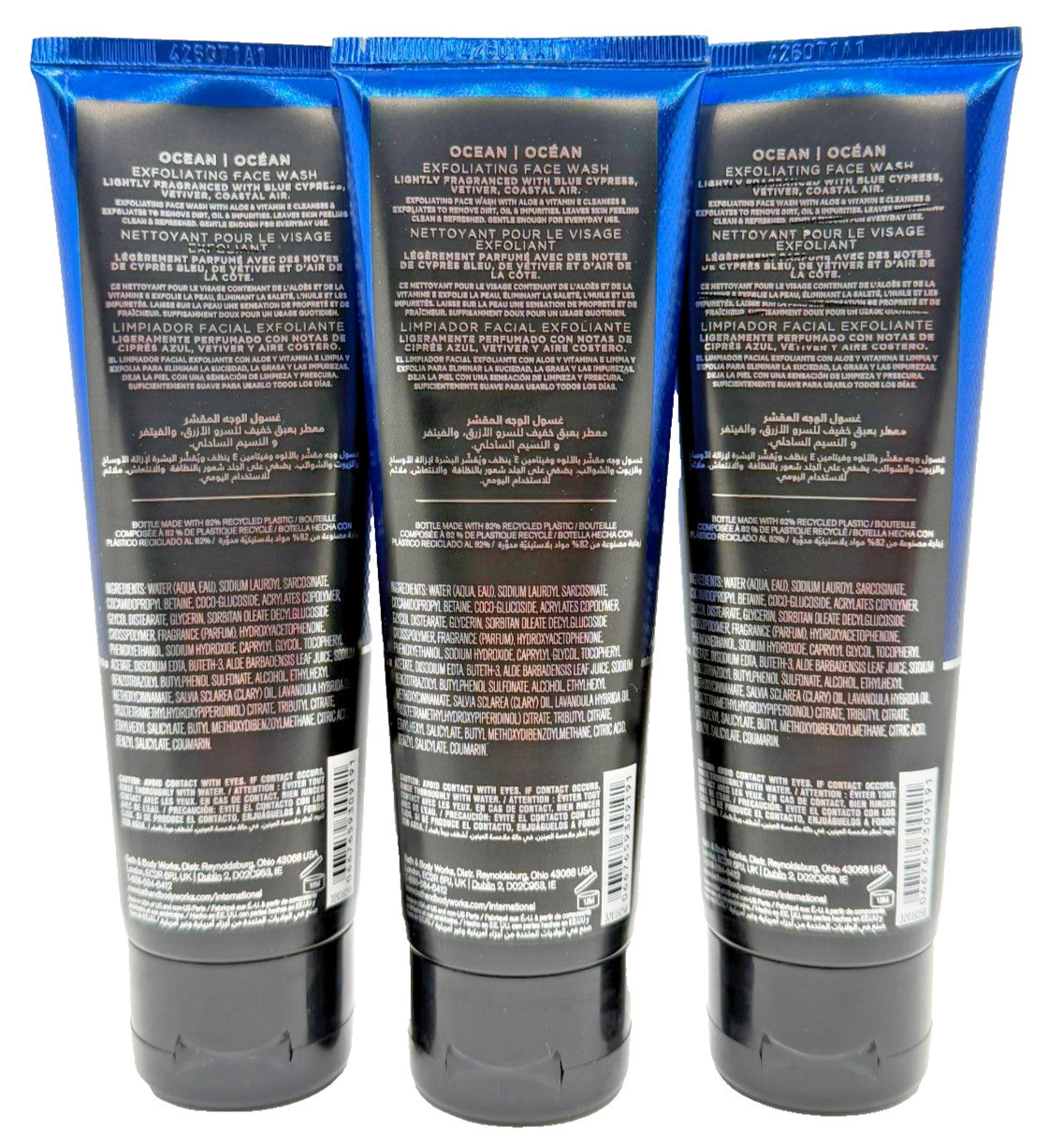NEW Bath & Body Works Lot of 3 Tubes Men's Ocean Exfoliating Face